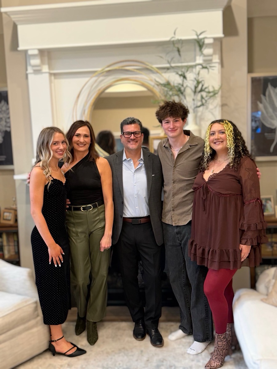 Javier with Tara and their children